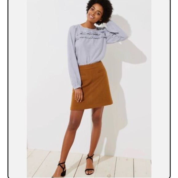 LOFT Brown A-Line Skirt - Picture 4 of 4